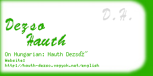 dezso hauth business card